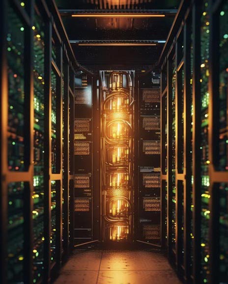 Glowing Server Room