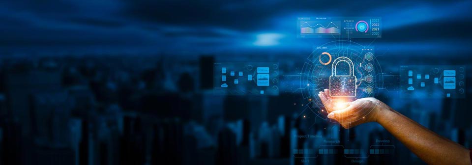 Hand Holding Lock Banner